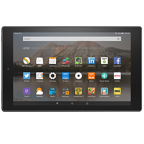 Tablette Amazon Fire HD 10, quadricœur, Fire OS, 10,1", Wi-Fi, 16 Go, noir