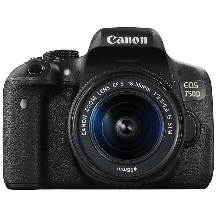 Reflex numérique Canon EOS 750D avec objectif IS STM 18-55 mm, HD 1080p, 24,2 MP, Wi-Fi, NFC, écran LCD à angle variable de 3 pouces