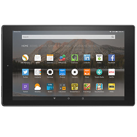 Tablette Amazon Fire HD 10, quadricœur, Fire OS, 10,1", Wi-Fi, 16 Go, noir