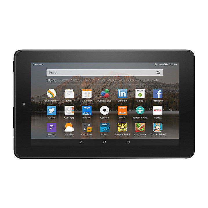 Nouvelle tablette Amazon Fire 7, quadricœur, Fire OS, 7", Wi-Fi, 8 Go, noir